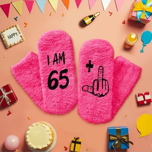 HAPPYPOP 61st Birthday Gifts Ideas for Women - Socks for 61 Year Olds, Best Gifts for 61 Year Old Woman In Dark Pink in Saudi Arabia
