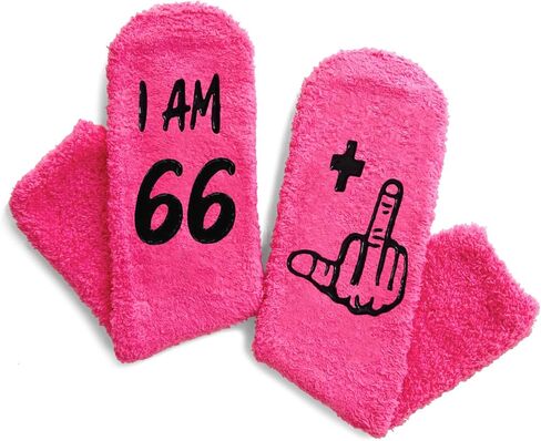 HAPPYPOP 61st Birthday Gifts Ideas for Women - Socks for 61 Year Olds, Best Gifts for 61 Year Old Woman In Dark Pink in Saudi Arabia