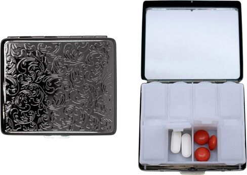 مجموعة من 2 علبة حبوب دواء أسبوعية (7 أيام) مطلية بالمعدن ومنظم أدوية محمول (فيكتوري برونزي) in Kuwait