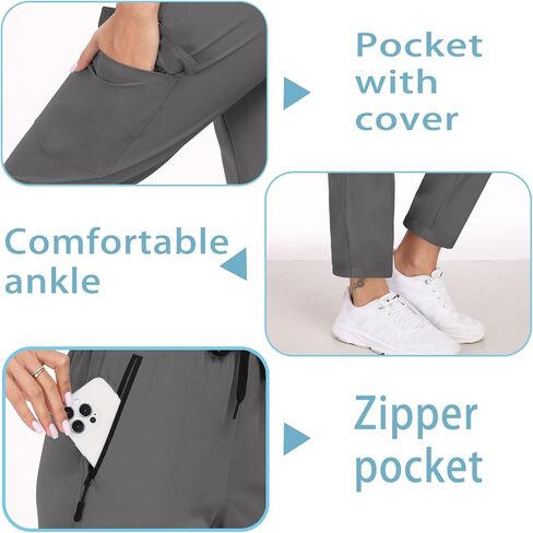 Hiking Pants for Women UPF 50+ Cargo Quick Dry Water Resistant Elastic Waist Zip Pockets Travel Work Lightweight Running in Saudi Arabia
