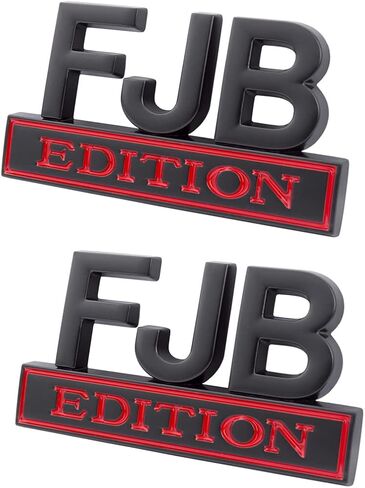 2 Pack FJB Edition Emblem 3D Fender Badge Decal Car Truck Compatible for Universal Vehicle, Car, Truck, SUV (Black & Red) in Saudi Arabia