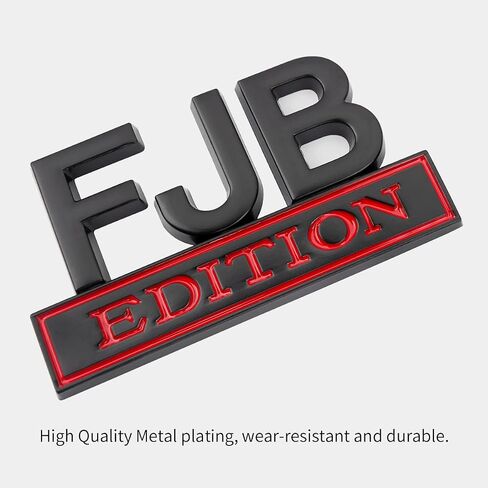 2 Pack FJB Edition Emblem 3D Fender Badge Decal Car Truck Compatible for Universal Vehicle, Car, Truck, SUV (Black & Red) in Saudi Arabia