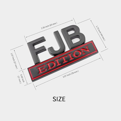 2 Pack FJB Edition Emblem 3D Fender Badge Decal Car Truck Compatible for Universal Vehicle, Car, Truck, SUV (Black & Red) in Saudi Arabia