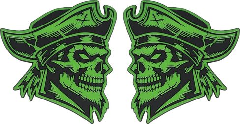 Pirate Emblem, Custom Skeleton Skull Car Badge 3D Decal Sticker, Durable Weatherproof Exterior Trunk Hood Fender, Car Truck SUV Red in Kuwait