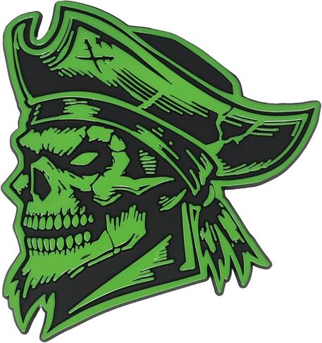 Pirate Emblem, Custom Skeleton Skull Car Badge 3D Decal Sticker, Durable Weatherproof Exterior Trunk Hood Fender, Car Truck SUV Red in Kuwait