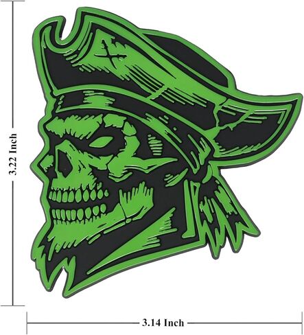 Pirate Emblem, Custom Skeleton Skull Car Badge 3D Decal Sticker, Durable Weatherproof Exterior Trunk Hood Fender, Car Truck SUV Red in Kuwait