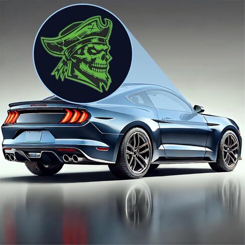 Pirate Emblem, Custom Skeleton Skull Car Badge 3D Decal Sticker, Durable Weatherproof Exterior Trunk Hood Fender, Car Truck SUV Red in Kuwait