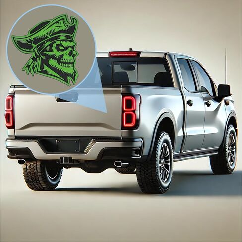Pirate Emblem, Custom Skeleton Skull Car Badge 3D Decal Sticker, Durable Weatherproof Exterior Trunk Hood Fender, Car Truck SUV Red in Kuwait