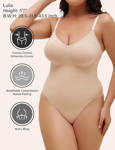 Homma Tummy Control Shapewear Bodysuit Naked Feeling Seamless Compression Shaping Bodysuit Snatch Slimming Body Shaper in Kuwait