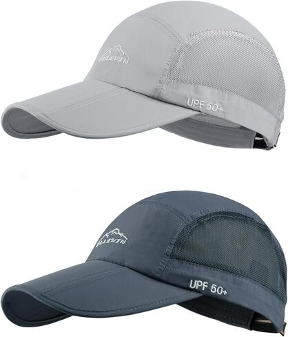 ELLEWIN 2 Pack Unisex Baseball Cap Foldable Sports Hat with UPF 50+ Runing Hat in Kuwait