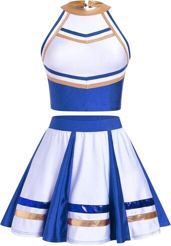 ODASDO Cheerleader Costume for Women Girls Cheer Outfit Adult Cheerleading Uniform Tank Tops + Pleated Skirt 2pcs Set in Kuwait