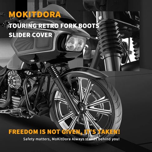 غطاء منزلق لأحذية الشوكة الرجعية من MoKitDora Touring لـ Harley Touring 1986-2013 Road King Road Glide Electra Glide Street Glide، كروم in Kuwait