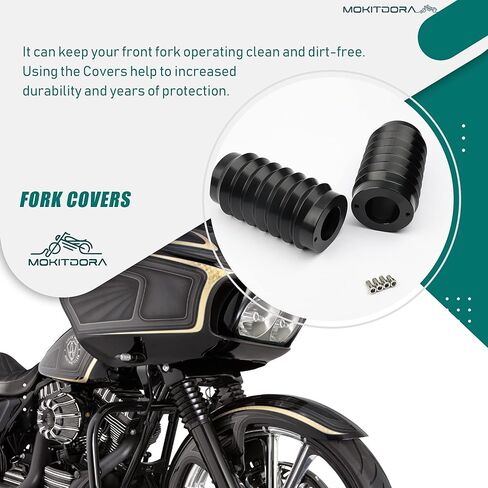 غطاء منزلق لأحذية الشوكة الرجعية من MoKitDora Touring لـ Harley Touring 1986-2013 Road King Road Glide Electra Glide Street Glide، كروم in Kuwait