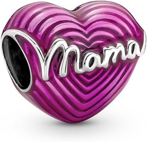 Pandora Radiating Love Mama Heart Charm - Compatible Moments - Stunning Women's Jewelry - Mother's Day Gift - Made with Sterling Silver & Enamel in Saudi Arabia