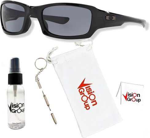 Oakley OO9238 FIVES SQUARED Sunglasses + Vision Group Accessories Bundle in Saudi Arabia