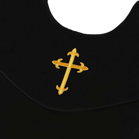 Unisex Classic V Shape Choir Solid Satin Stole with Embroidery Cross Reversible for Adults Church in Kuwait