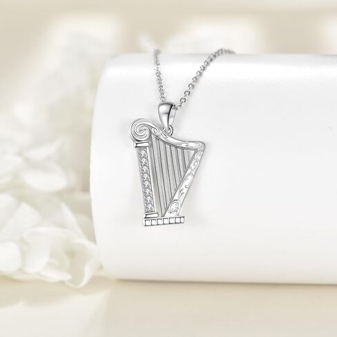 URONE Instrument Necklace 925 Sterling Silver French Horn/Harp/Violin/Drum/Trumpet Pendant Music Instrument Jewelry Gifts For Women in Kuwait