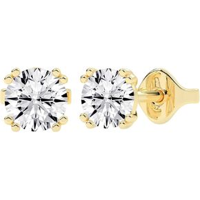 IGI Certified Round Shape Lab-Grown Diamond 14K, 18K Stud Earrings for Women - Timeless 4 Prong Basket Setting (0.25-6 Ct, F-G Color, VS1-VS2 Clarity)
