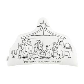 Mud Pie Kids Nativity Doodle Pillow