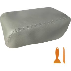 Center Console Armrest Leather Cover for Ford Explorer 2011 2012 2013 2014 2015 2016 2017 2018 (Grey)