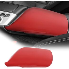 Car Center Console Pad for Chevrolet Corvette C7 2014-2019 Car Armrest Cover Leather Cushion Waterproof Car Armrest Seat Box Protector Accessories (ABS-Red)