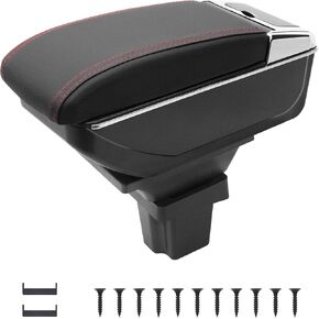 YJYWZH Car Armrest Box for Chevrolet Chevy Spark/Trax Accessories Center Console Cup Holder Leather Double-Layer Storage Box with 7 USB Ports (2016-2020 Trax, 7USB Black Thread)