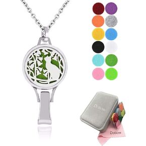 Necklace Lanyard Badge Holder Diffuser Aromatherapy Necklace 32'' Chain for Her Women Nurse Teacher Xmas Gift