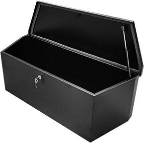 MaxxHaul 80350 Black Steel Tongue Box Tool Chest, Trailer Tongue Truck Box, Tool Box Trailer Storage Organizer with Lock and Keys, for Pick Up Truck Truck Bed, RV Trailer