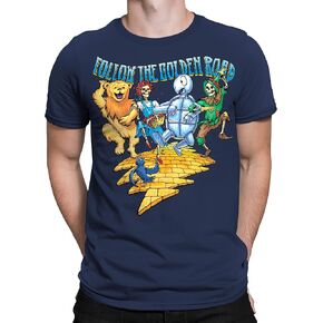 Liquid Blue Unisex-Adult Standard Grateful Dead Follow The Golden Road Short Sleeve T-Shirt