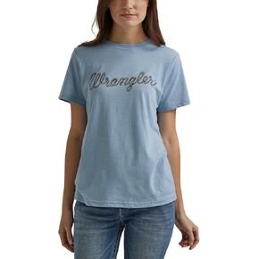 Wrangler Retro Women's Year-Round Short Sleeve Regular Fit T-Shirt - Ashley Blue Heather