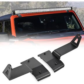 Nilight 2PCS 52ount Kit for 2021 2022 2023 2024 Ford Bronco 2/4 Door Straight LED Light Bar Mounting Bracket Over-Windshield Black(1 Pair)