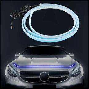 Universal Car LED Hood Light Strip 59/70" Flexible Led Lights for Car Exterior,High Brightness DIY Strip Lights for Cars Daytime Running Light Suitable for Cars SUVs Trucks (White/59inch)