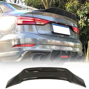 MCARCAR KIT Real Carbon Fiber Trunk Spoiler for Audi A3 8V Base Sline S3 RS3 Sedan 2014-2020 Rear Boot Lid Highkick Wing Lip Factory Outlet
