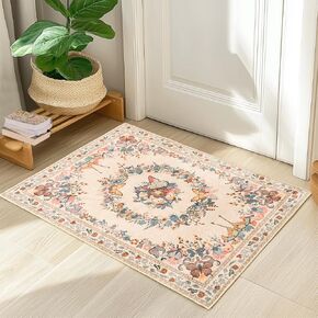 5x7 Washable Black Rugs for Living Room Bedroom, Soft Butterfly Insect Floral Printed Low Pile Area Rug, Ultra-Thin Non Slip Indoor Throw Rug for Office Kids Room, Stain Resistant Dining Room Carpet
