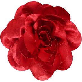 بروش زهرة النسيج الأحمر 7.5 في دبابيس بروش زهرة كبيرة للنساء فستان البدلة اكسسوارات مجوهرات الزفاف وحفلات العشاء in Kuwait