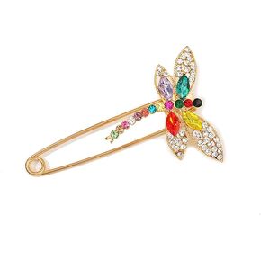 Dainty Butterfly Brooch Pin Crystal Rhinestone Dragonfly Ladybug Pins Lapel Sweater Shawl Scarves Clips Safery Pins Dress Shirt Brooches Pins for Women Girls Fashion Jewelry Gifts Clothes Accessories