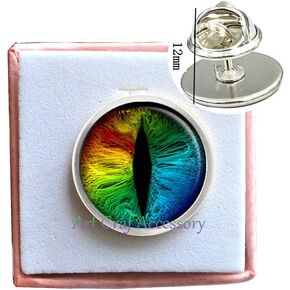Rainbow Dragon Eye Brooch, Rainbow Dragon Jewelry Dragon Eye Brooch Charm, Gaming Geekery, Rainbow Brooch Dragon Pin,RN438 (G1)