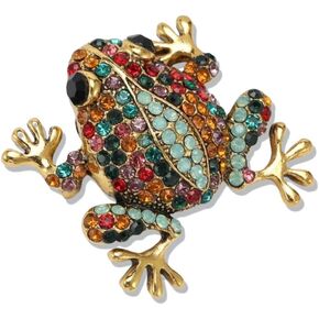 Cute Little Frog Diamond Brooch Women Toad brooch Lucky Humor Pins Gift