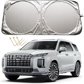XHRING Windshield Sun Shade for Hyundai Palisade 2020-2024 Santa Cruz 2022-2024 Santa Fe 2001-2024 Accessories, Car Front Window Sunshade Sun Visor Shield for Hyundai Tucson Sun Protection