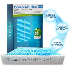 6055C HEPA (CF10285) Cabin Air Filter Compatible with 4Runner, Camry, Corolla, Highlander, Prius, RAV4, Sequoia, Select ES, GS, GX, IS, LS, RX, Legacy, Outback