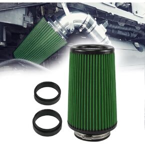 RYANSTAR Universal Clamp-On Air Filter Three Different Size 76MM 89MM 102MM High Flow Round Tapered Cone Closed-Top Cool Air Filter Cleaner Fit Compatible with car and Motorcycle Black