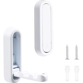 MOROBOR 4pcs Elliptical Folding Wall Hook Non-Slip Heavy Duty Foldable Coat Hook Aluminum Alloy Wall Hanger for Hanging Coat Bags Backpack Towel(Matte White)
