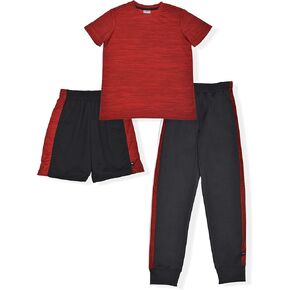 Boy's 3-Pack Sports Wear with Athletic Shirt, Shorts and Pants