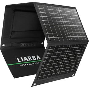 60watt Portable Solar Panels, Ip65 Waterproof Foldable Solar Panel Dual USB Ports QC3.0 DC 60W, Solar Charger for Small Power Station Camping Hiking Outdoor Activities