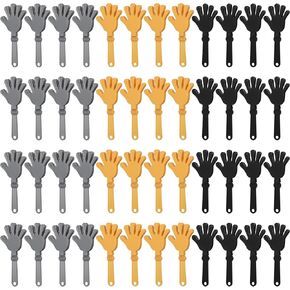 48 Pcs Gold/Silver/Black Hand Clappers 7.5 Inch Noise Makers Plastic Clapping Hands Noisemakers Patriotic Parties,Sporting Event,Concert Supplies Dance celebrations and many other occasions
