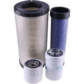 Solarhome Filter Kit HH1C0-32430 HHTA0-59900 59700-26112 55231-26150 Compatible with Kubota SVL90-2C SVL95-2 w/V3800 Engine
