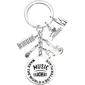 Music Teacher Keychain Thank You Gifts for Teacher Music Lovers Appreciation Gifts for Musicians Music Teacher Gifts for Christmas Birthday Retirement Graduation Music Teacher Key Chain Presents