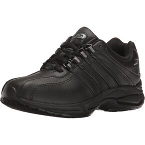 Dr. Scholl's Shoes Women's Kimberly II Slip Resistant Work Sneaker,Black Leather,6.5
