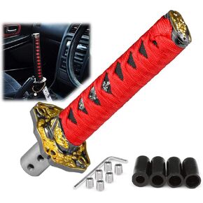 EZAUTO WRAP 15cm Red Black Shift Knob Samurai Sword Alloy Katana with Adapter Universal