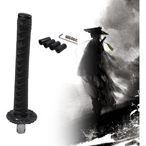 RYANSTAR Katana Shift Knob Sword for Automobile Spare Part Speed Chrome Samurai Sword Sword Handle 265MM Lengthen Black Color